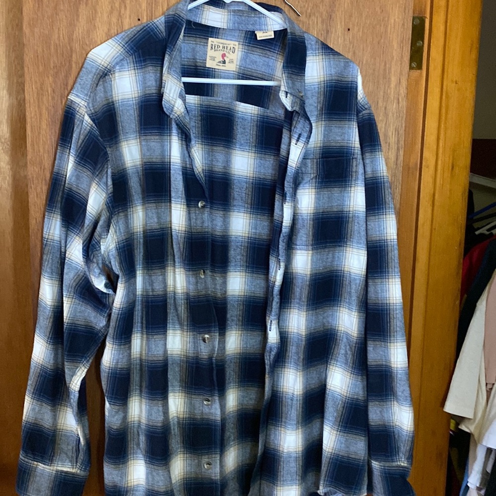 Blue/White/Gold RedHead Flannel